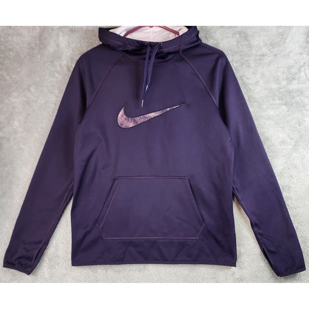 Nike Dri Fit Hoodie Womens‎ Small Purple Athletic Sweatshirt Pullover Outdoor